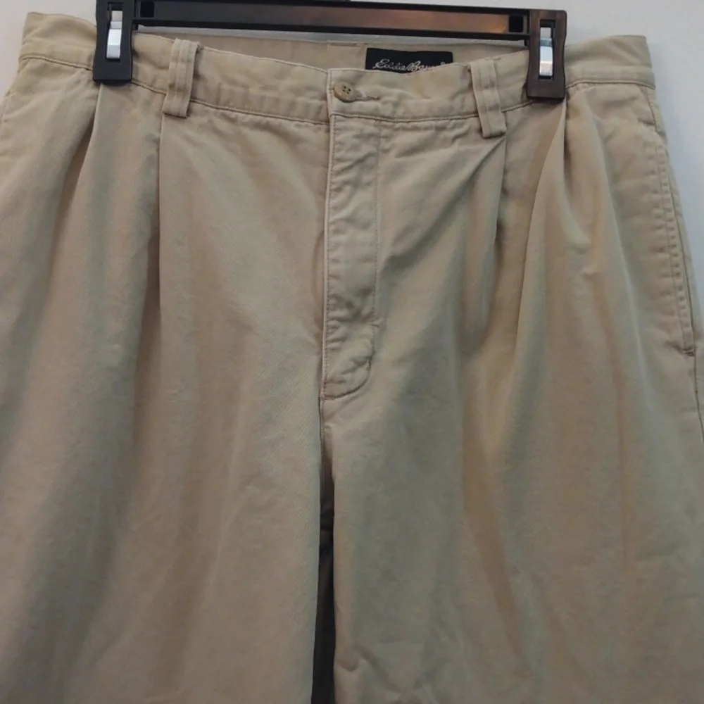 Eddie Bauer Tan/Khaki Cotton Flannel Lined Pants 34 - 30.5